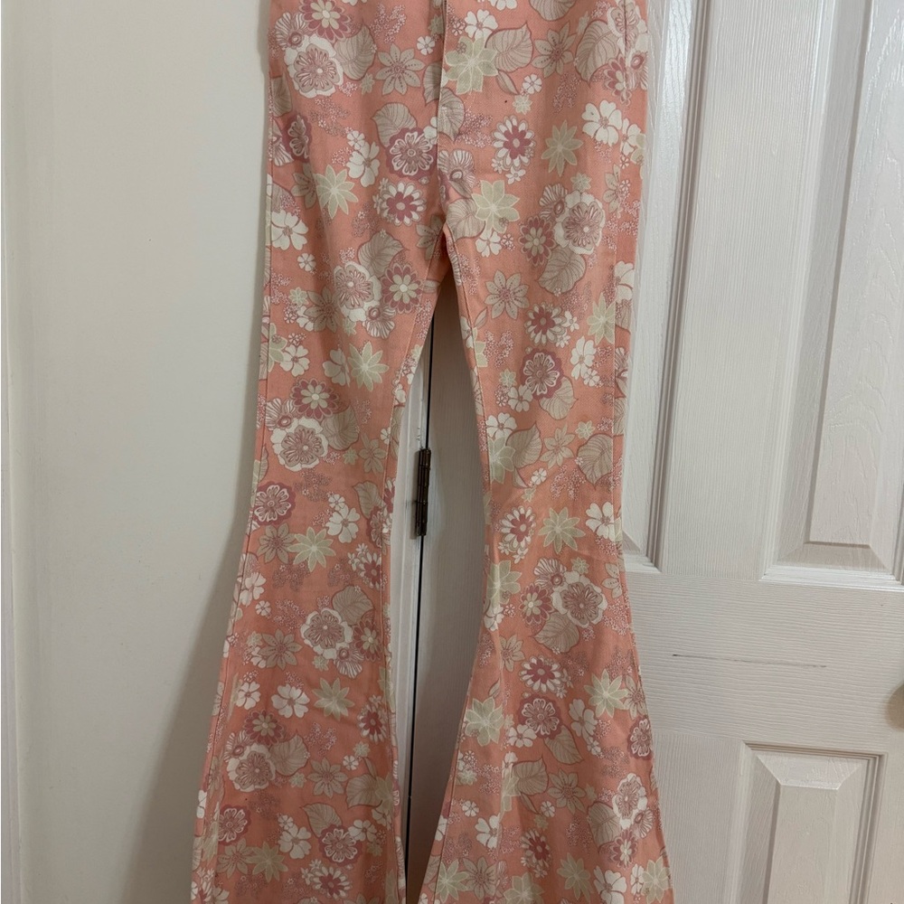 Floral Bell Bottom Pants
